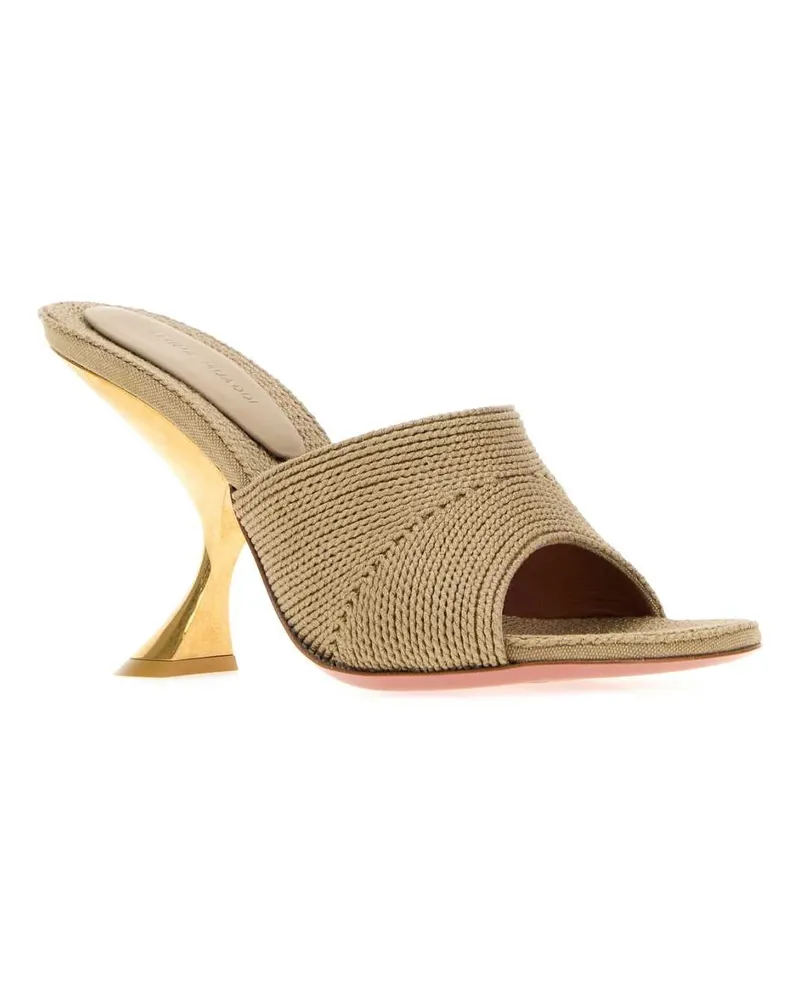 Amina Muaddi Women's Cappuccino Fabric Taylor Mules Darkbeige Sandali Sandal Beige