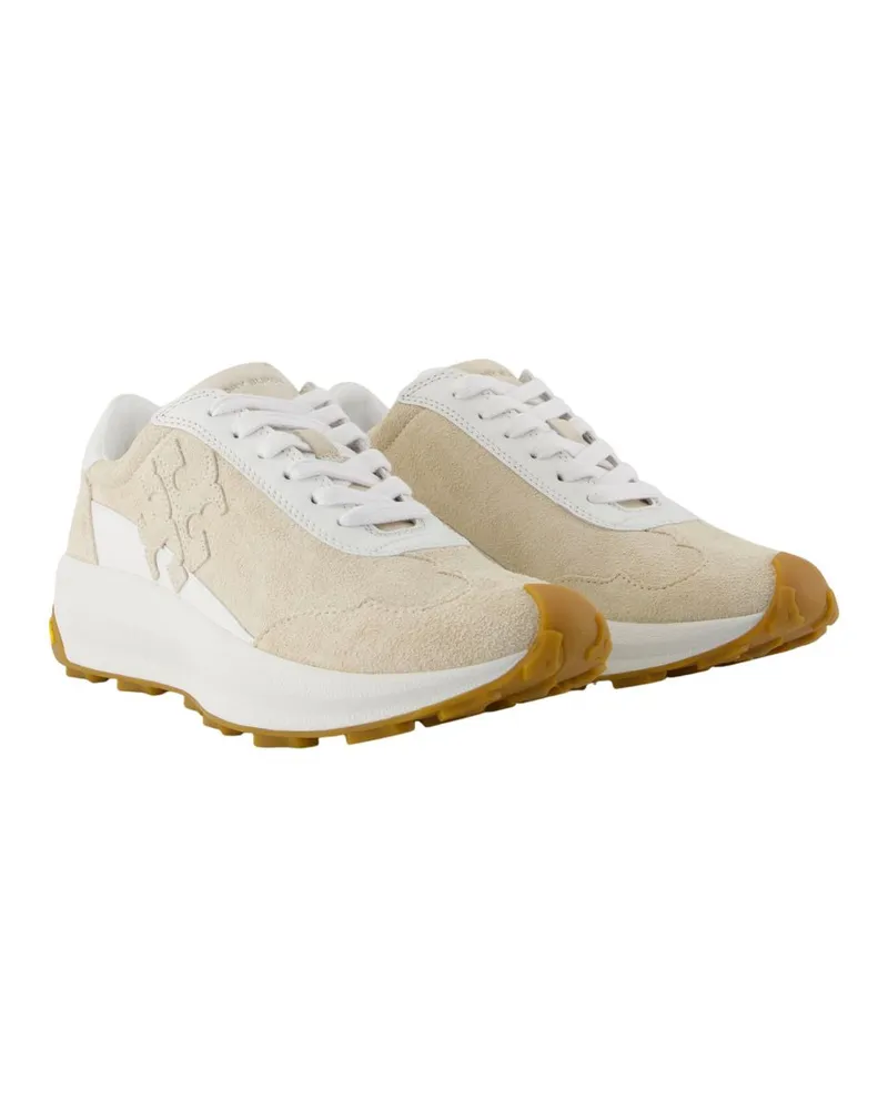 Tory Burch Women's Colorblock Calfskin Sneaker Beige Beige