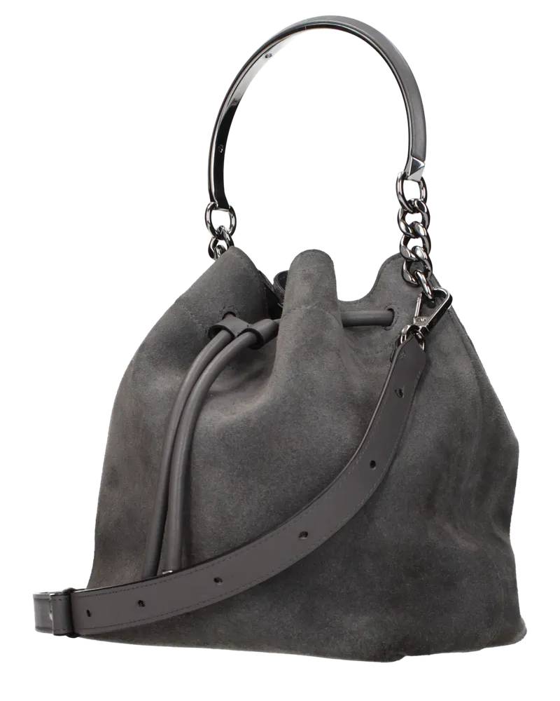 Jimmy Choo Women's Gray Leather Handbag Bag Gray