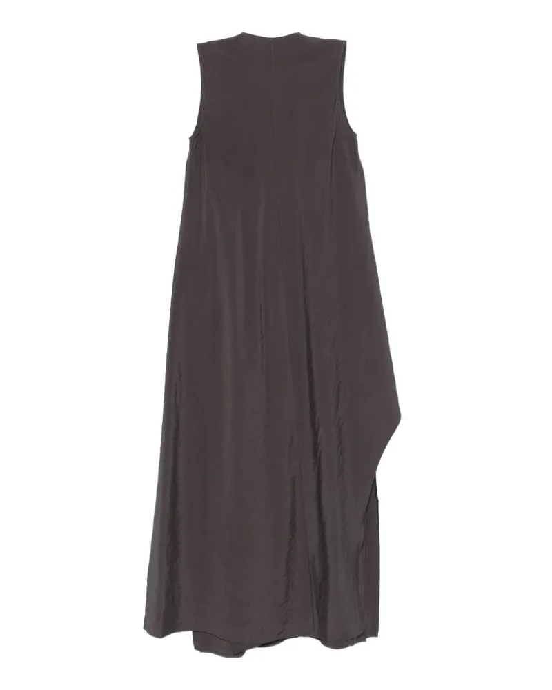 ALYSI V-Neck Ruffle Detail Dress — Grey Charcoal