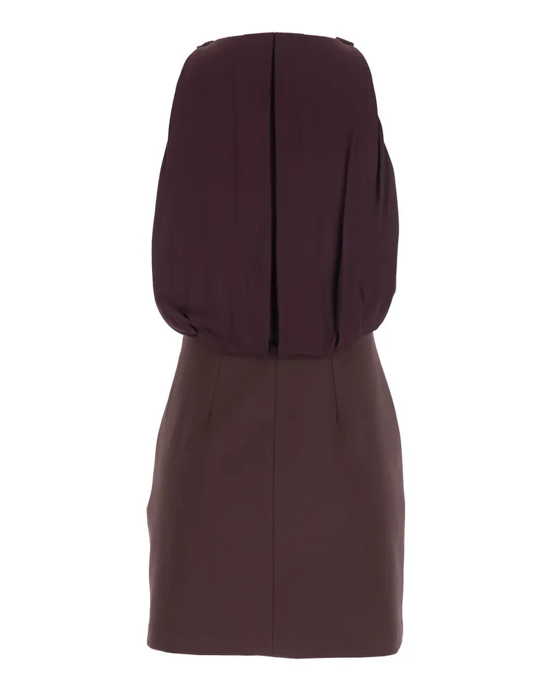 Elisabetta Franchi Women's Bordeaux Sleeveless Dress With Chain Decoration Polyester Bordeaux