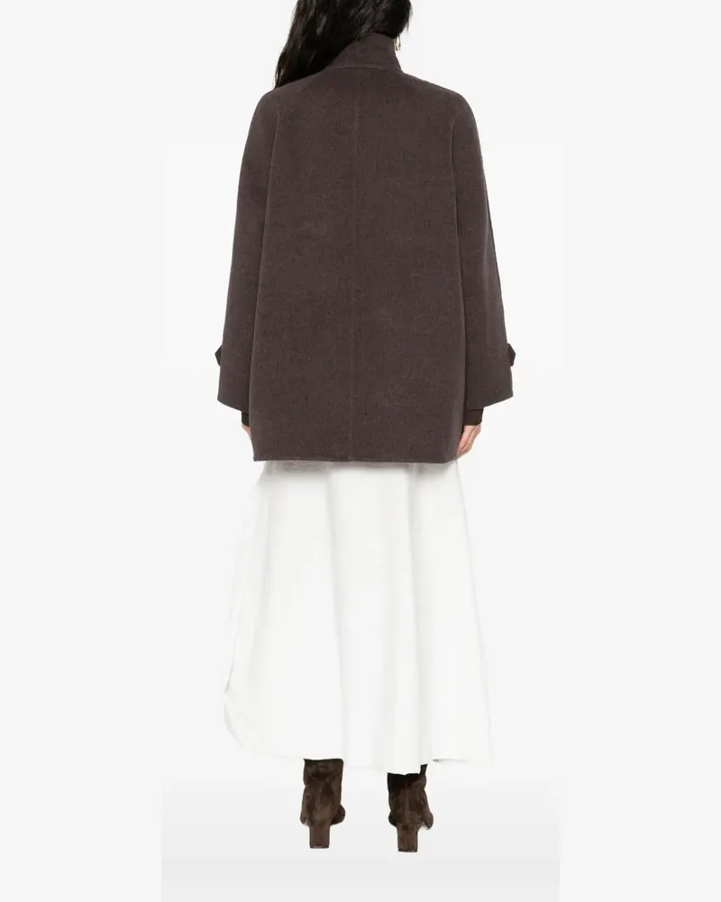 Brunello Cucinelli Women's Double-Breasted Buttoned Coat Aw25 W Charcoal