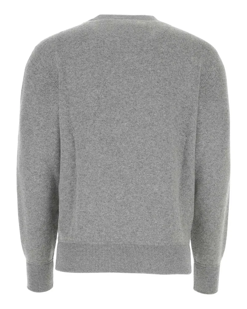 Prada Men's Melange Grey Stretch Cashmere Blend Sweater Grigio Maglieria Gray