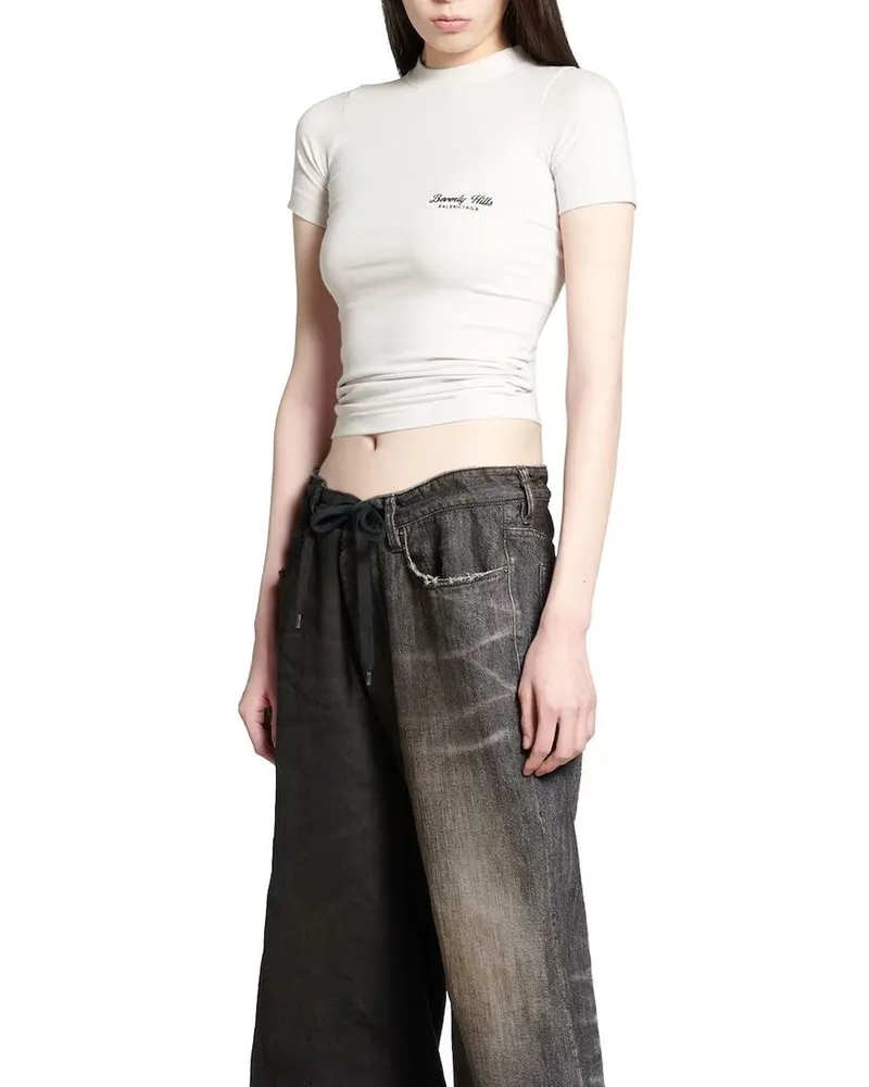 Balenciaga Women White Cotton T-Shirt White