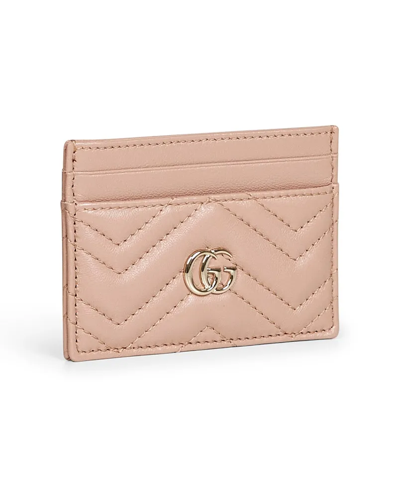 Gucci Women's Pinkish Beige Gg Marmont Card Holder Pink Wallets & Purses Pink