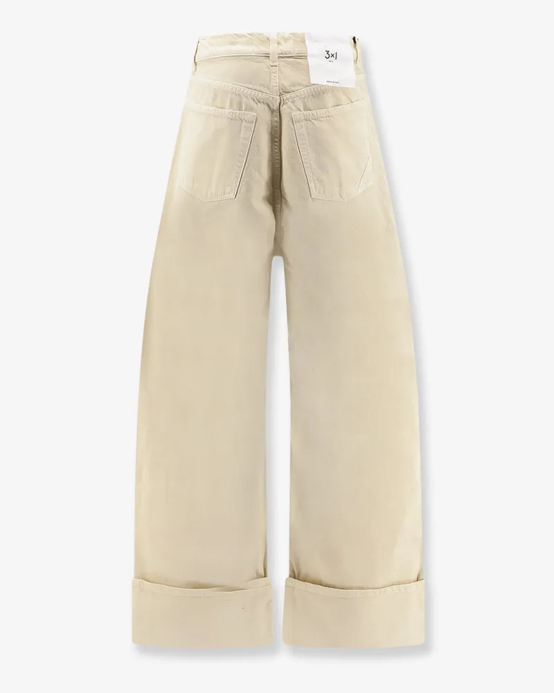3x1 Women's Trousers Skater Duo Canvas Beige Cotton Beige