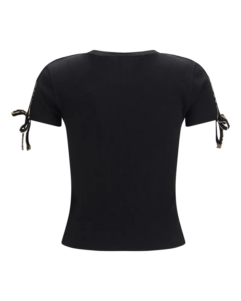 Burberry Women's Cotton Lace-Detail T-Shirt Black T-Shirts And Polos Black