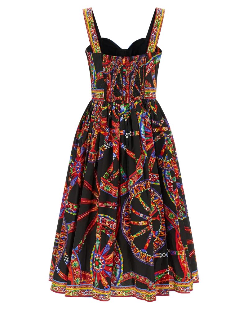 Dolce & Gabbana Women's Multicolor Cotton Midi Dress Multicolor