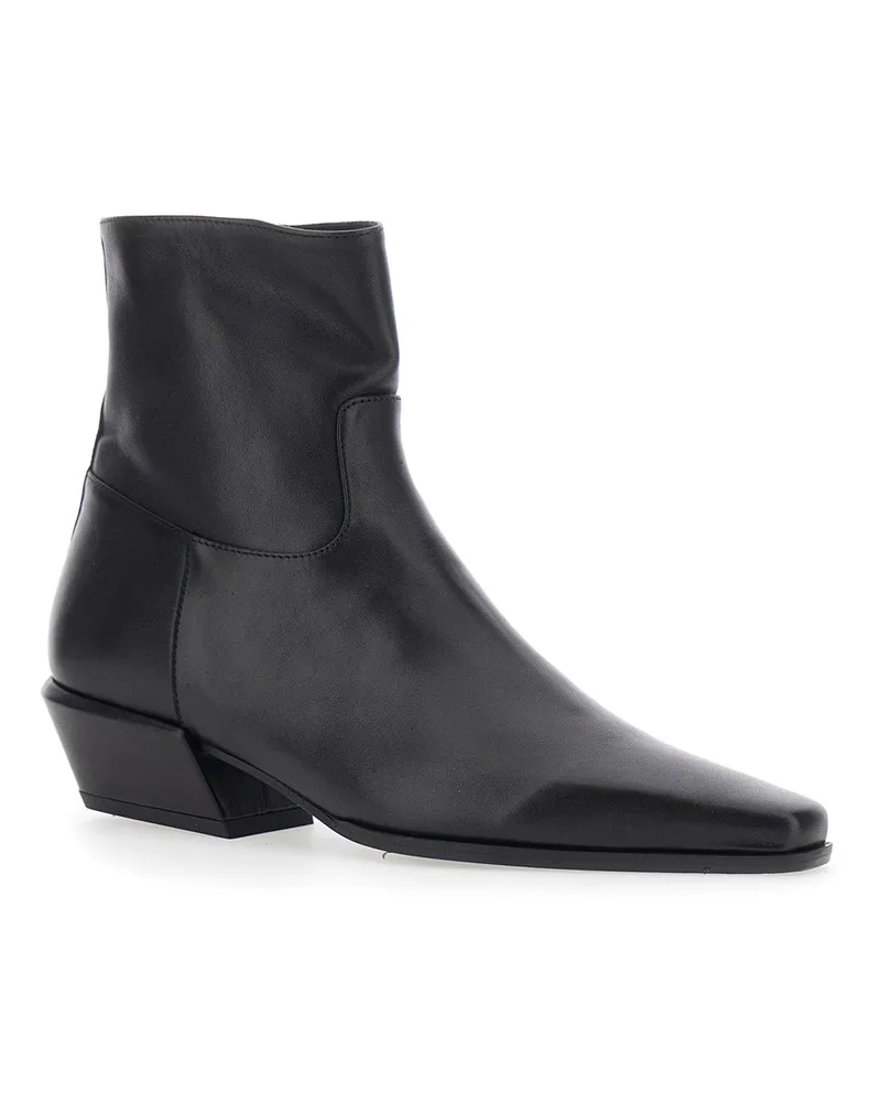 Semicouture Women's Ankle Boots Marisa Leather Black Viscose And Polyester Black