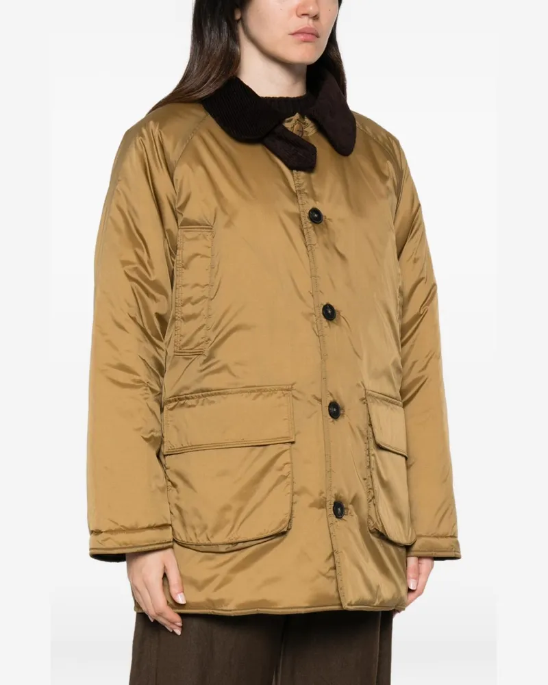 forte_forte Corduroy-Collar Parka Coat — Gold Gold