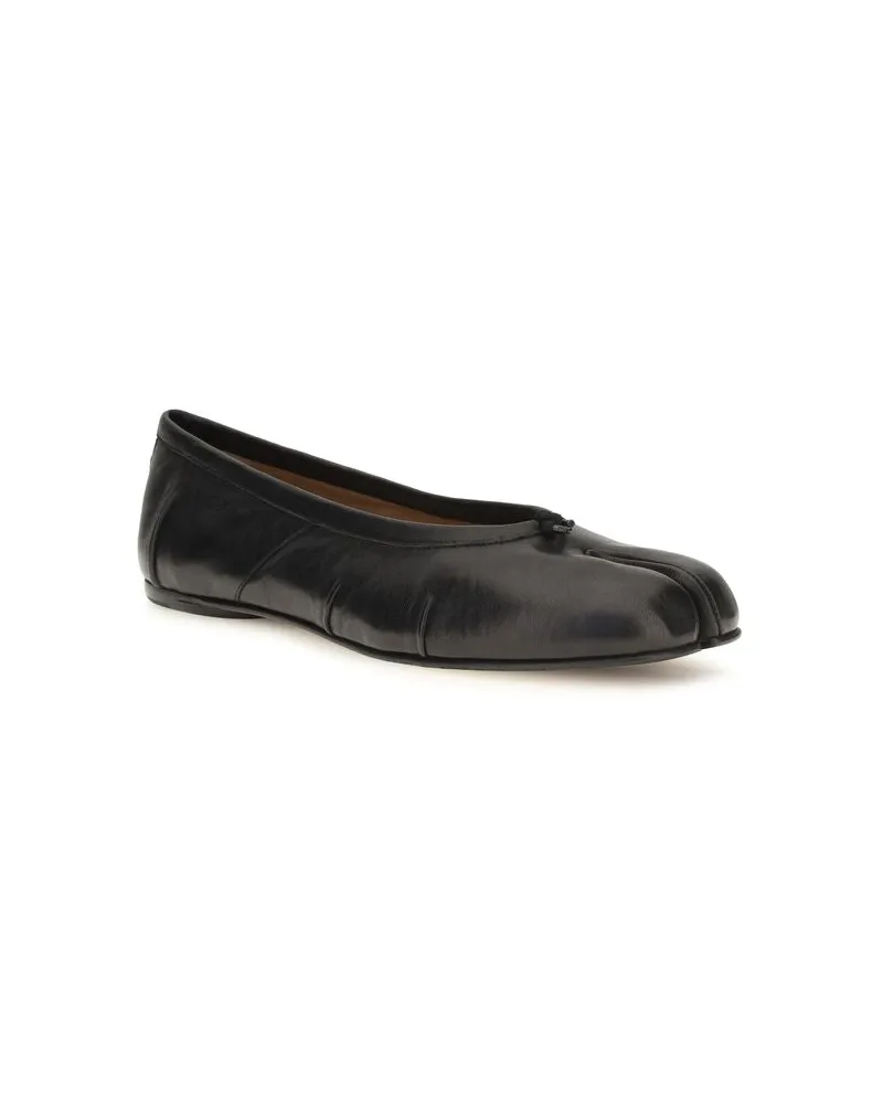 Maison Margiela Women's Black Lamb Ovis Aries Ballet Flats Black