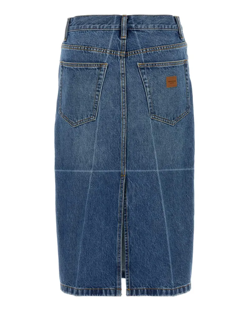 Alexander Wang Women's Denim Skirt Vintagemarbledblue Exterior: Cotton Gonne Blue