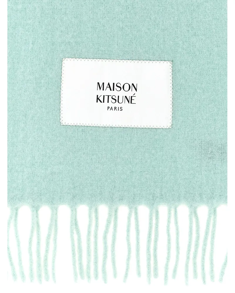 Kitsuné Logo Patch Scarf — Teal Teal