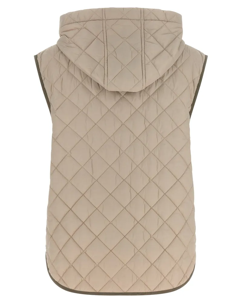 Brunello Cucinelli Diamond-Quilted Vest — Beige Beige
