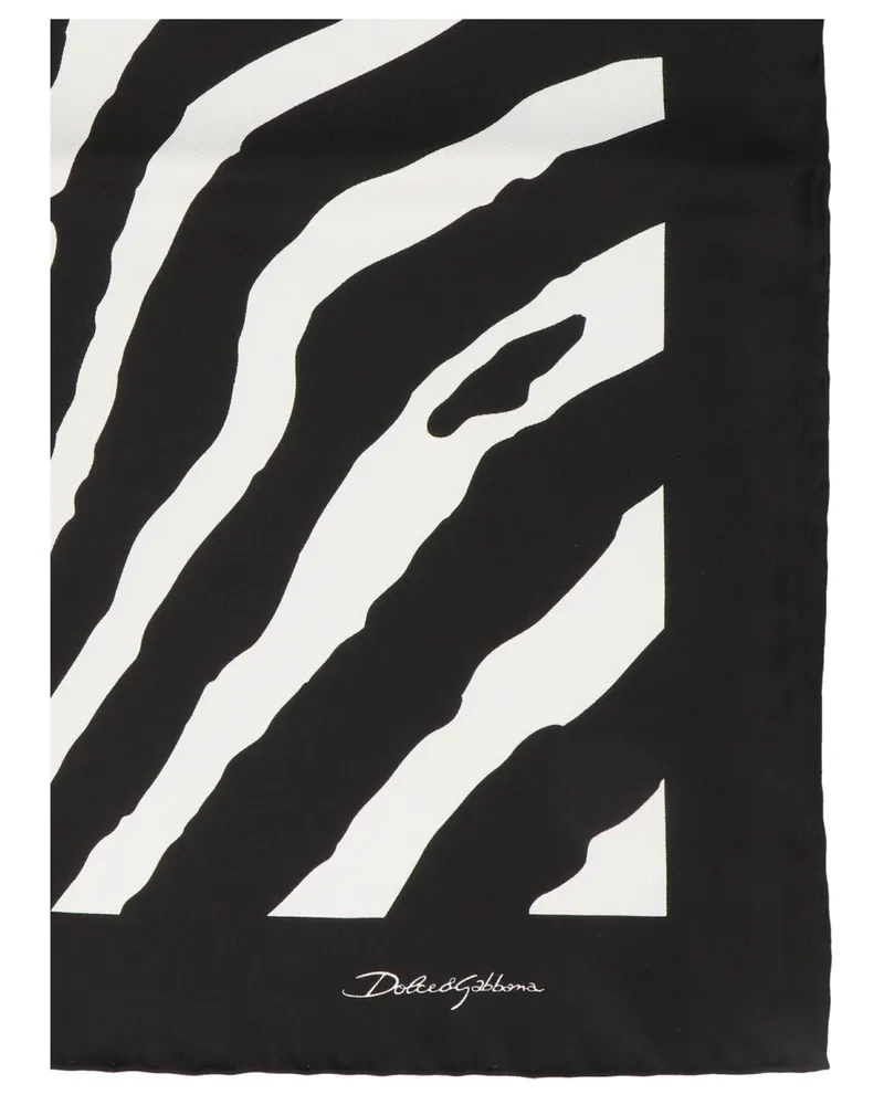 Dolce & Gabbana Women's Bicolor Silk Scarf Black