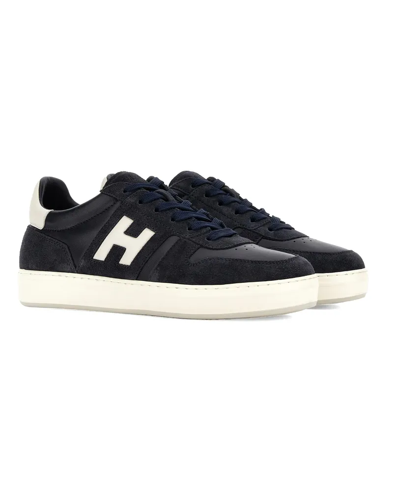 Hogan Men's Sneakers H-Tv Suede-Nappa Blue Trainers Navy