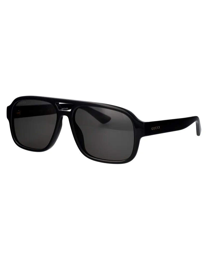 Gucci GG1342S Sculpted Injected Frame Sunglasses — Black Black