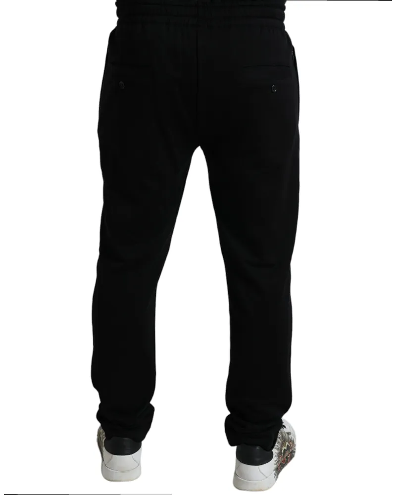 Dolce & Gabbana Men's Black Dg Logo Skinny Jogger Sweatpants Pants Cotton Black