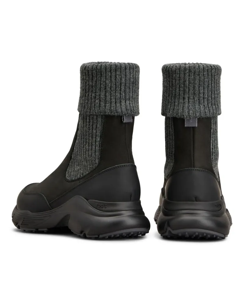 TOD'S Knitted Chelsea Boot — Black Black