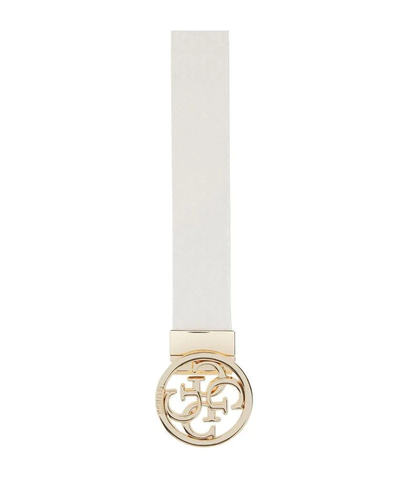 Guess Women's Belt Off White-Light Beig Polyester Accessories - White/light Beige