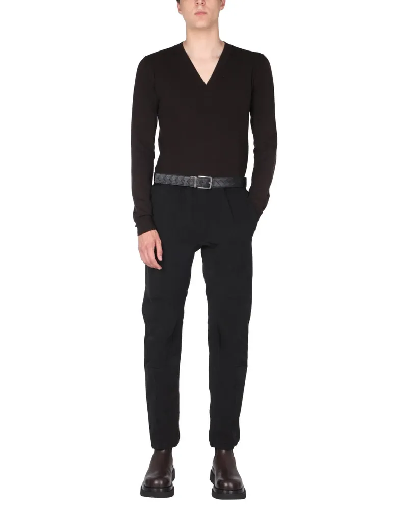 Bottega Veneta Wool V-Neck Jumper — Brown Brown