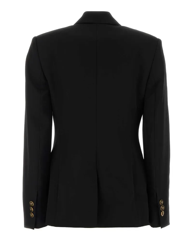 Versace Women's Informal Jacket Heavy Weight Wool Grain De Poudre Black Giacche E Gilet Black