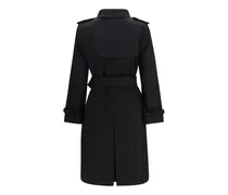 Check Trench Coat — Black