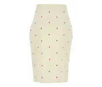 Women's Midi Skirt Beige Cotton Nylon