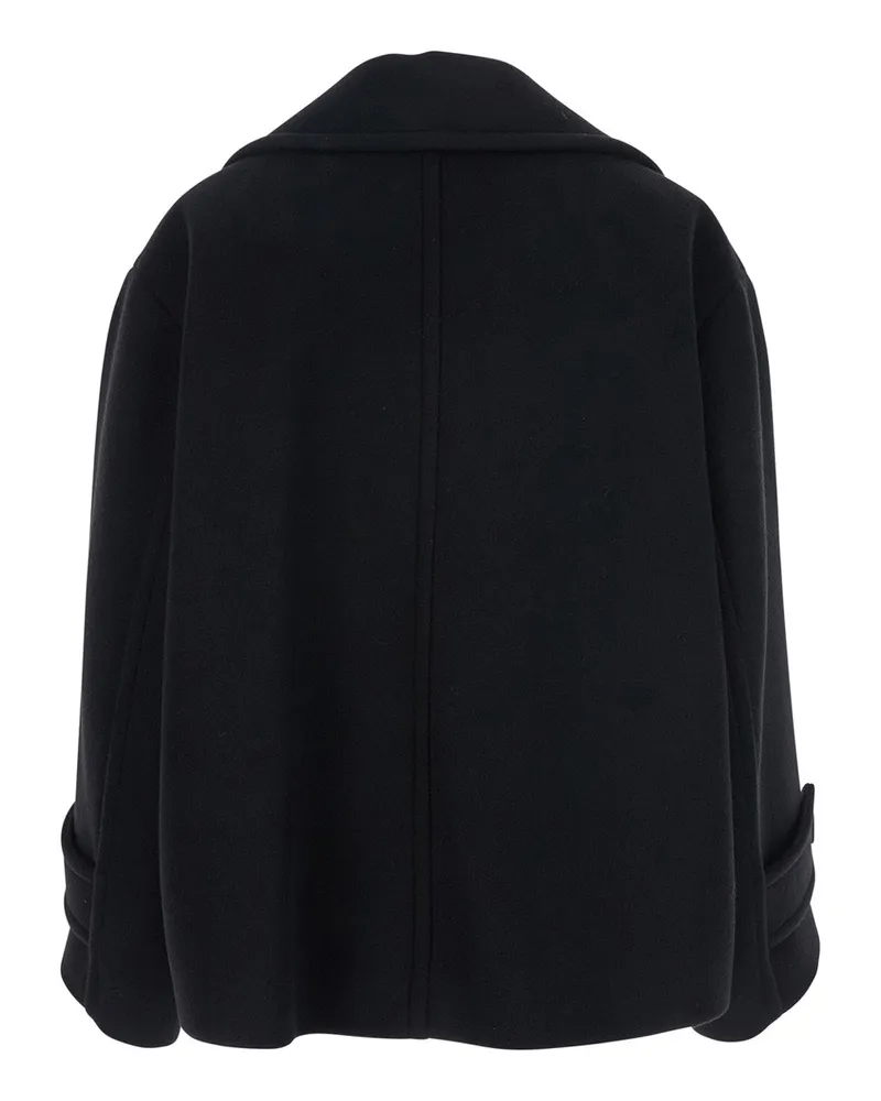 Chloé Double-Breasted Wool-Blend Coat — Black Black