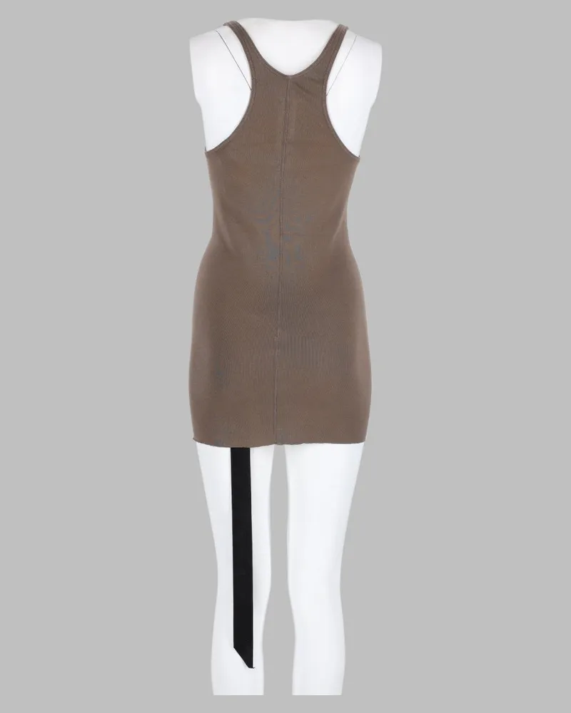 DRKSHDW by Rick Owens Ribbed Cotton Tank Top — Gray Gray