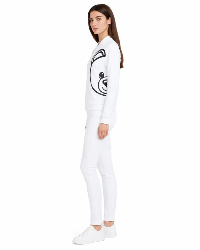 Moschino Women's Sweatshirt White Apparel - Knitwear-Sweatshirts White