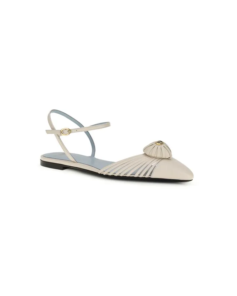 Valentino Garavani Women's Beige Goatskin Flat Sandals Beige