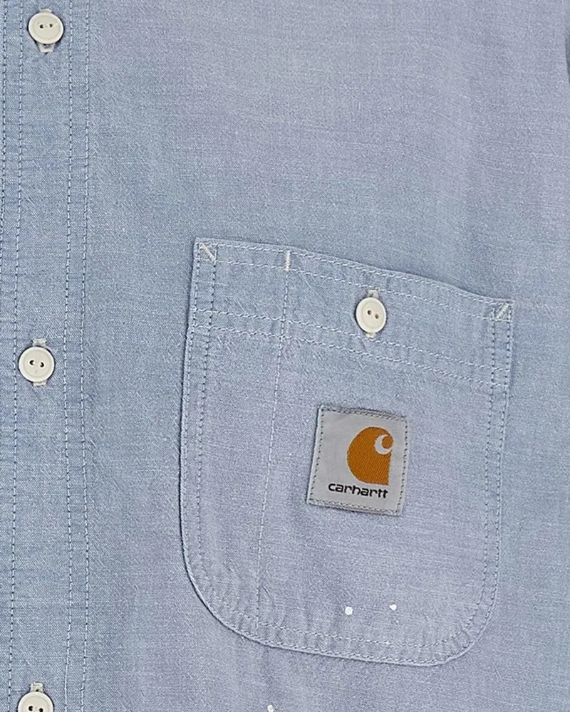 Carhartt WIP Chambray Cotton Shirt — Blue Blue
