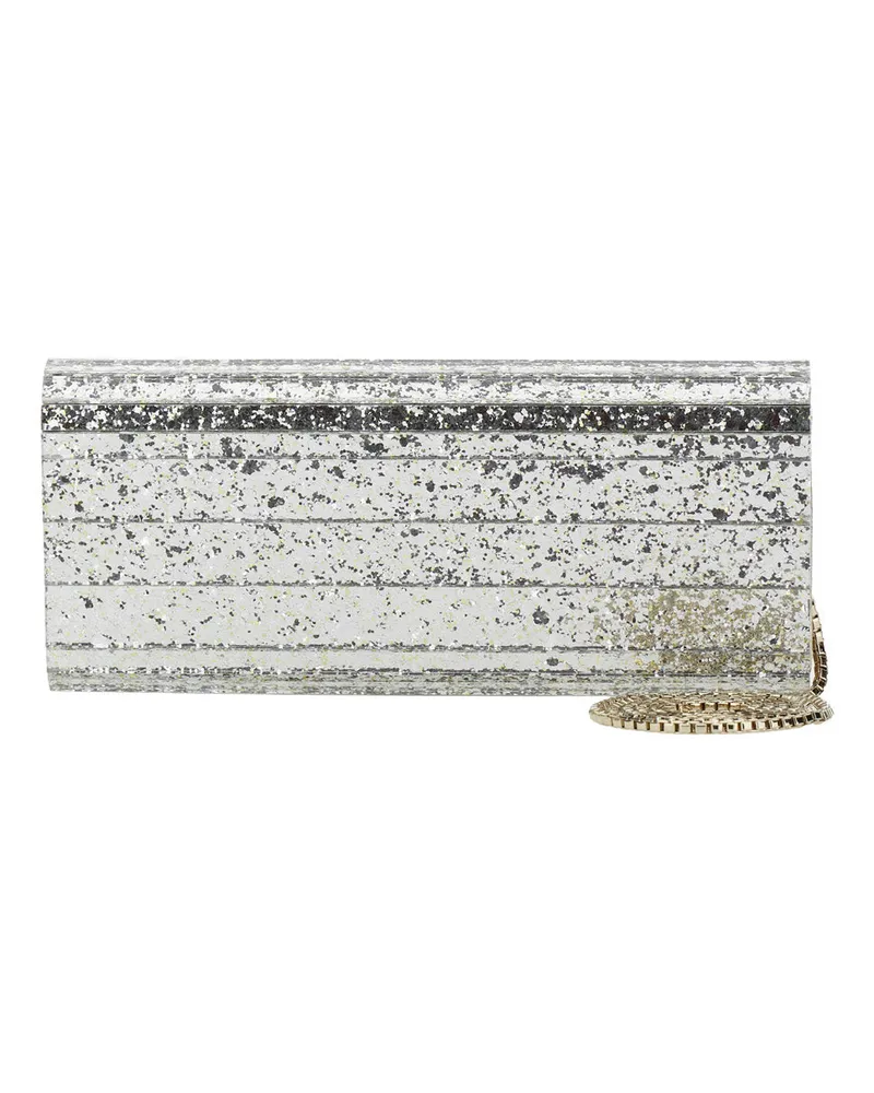Jimmy Choo Women's Clutch Sweetie Metallic Plexiglass Bags Metallic