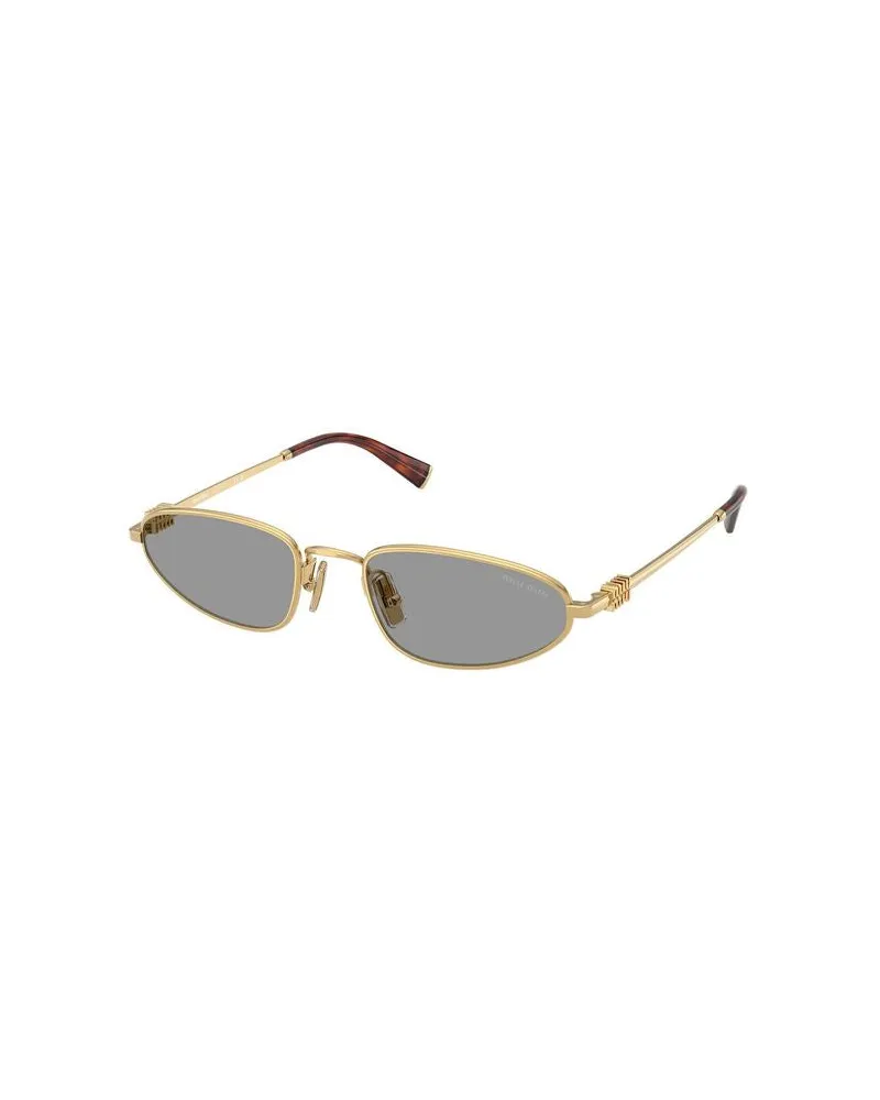 Miu Miu Women's Miu Sunglasses Grey-Gold Metal Eyewear - Grey/gold Gold