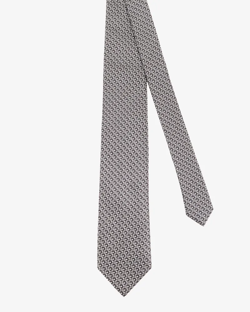 Tom Ford Men's Silk Tie With Geometric Pattern Black Ties & Bow Black