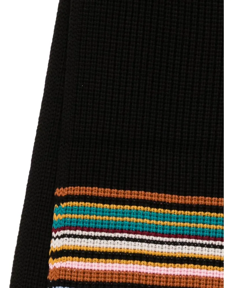 Paul Smith Signature Stripe Wool Scarf — Black Black