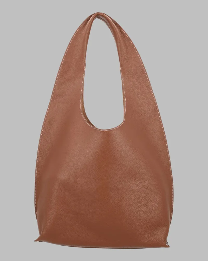 A.P.C. Pebbled Cowskin Shoulder Bag — Beige Beige