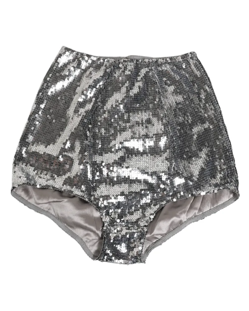Dolce & Gabbana Women Silver Nylon Sequined Slip Girdle Panty Underwear Elastane Clothing Silver