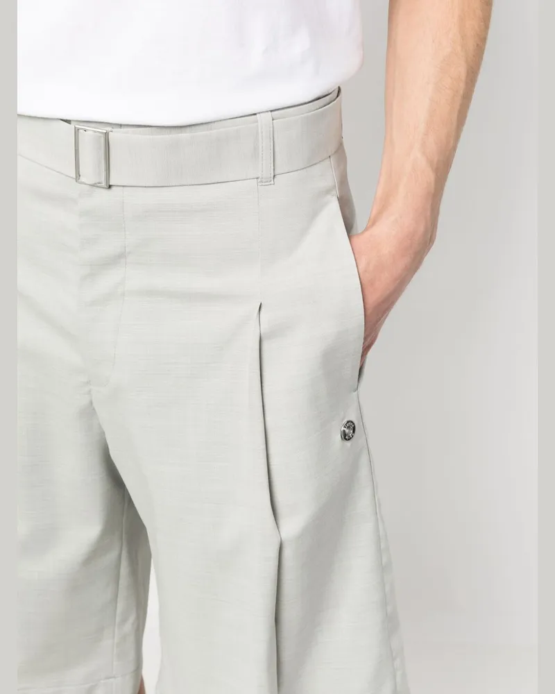 Études Studio Pleated Wool Blend Shorts — Grey Grey