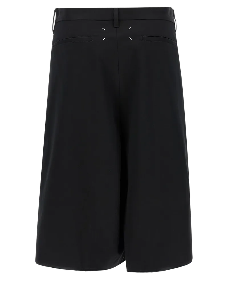 Maison Margiela Women Black Cotton Bermuda Shorts Black