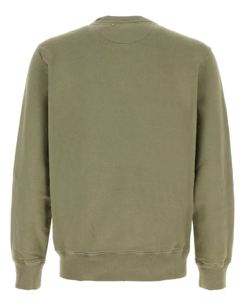Golden Goose Men Dyed Sweatshirt Green Cotton Sweater Green