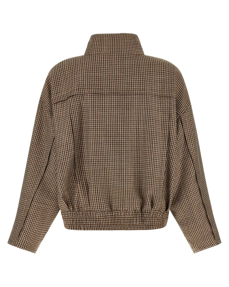 Brunello Cucinelli Prince of Wales Virgin Wool Jacket — Brown Brown