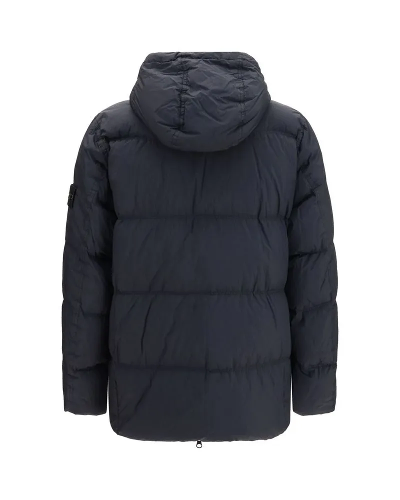 Stone Island Men's Blue Goose Down Full-Length Jacket Clothing Blue