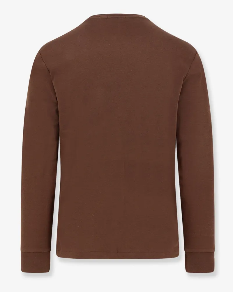 Ralph Lauren Men T-Shirt Long-Sleeve Cotton Brown T-Shirts And Polos Brown