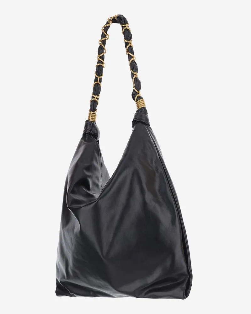 Saint Laurent Leather Shoulder Bag — Black Black