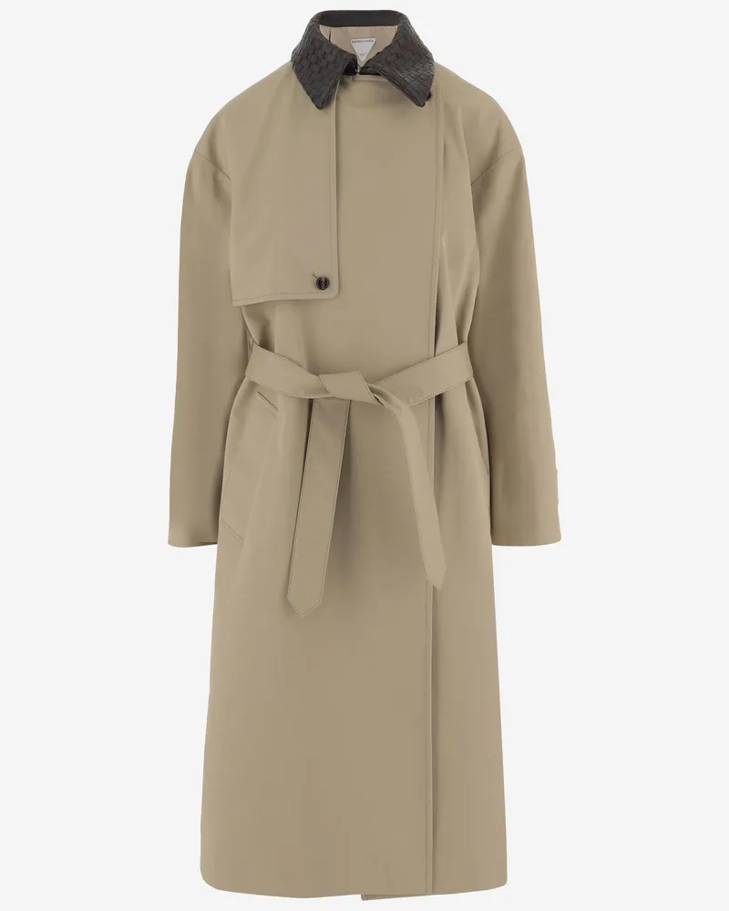 Bottega Veneta Women's Trench Coat Cotton Beige Beige