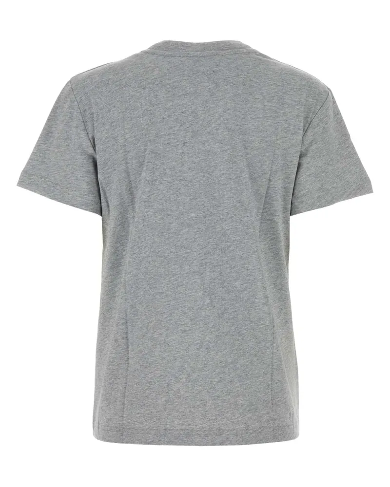 A.P.C. Women's Melange Grey Cotton T-Shirt Grichidarnav Coton Biologique Gray