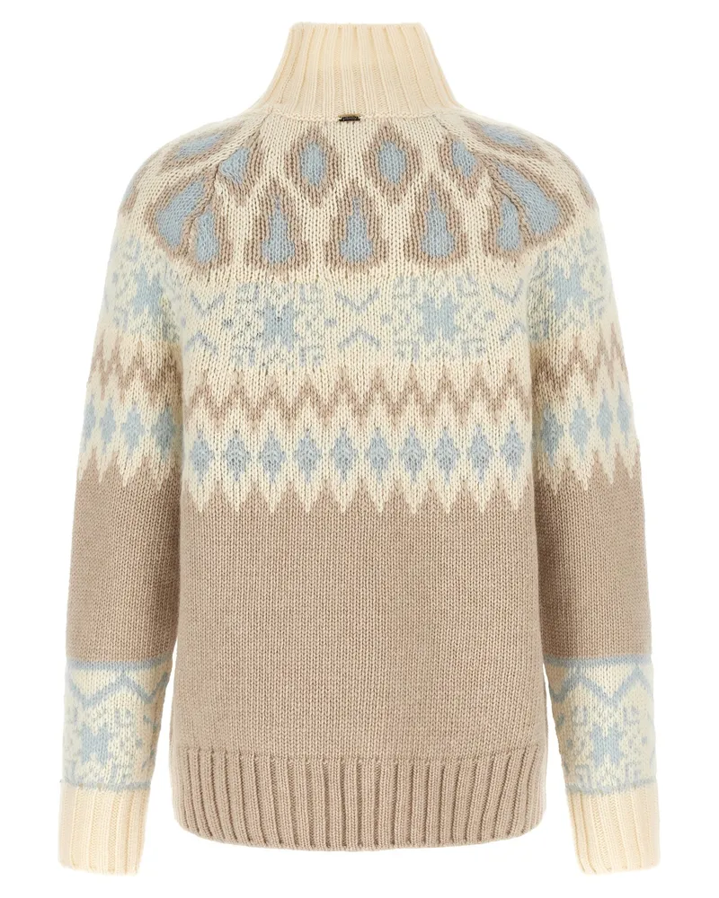 Herno Norwegian Jacquard Wool and Cashmere Sweater — Beige Beige