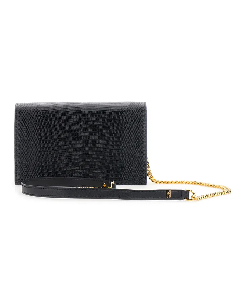 Elisabetta Franchi Women's Crossbody Bag Ecoleather, Black Shoulder Black
